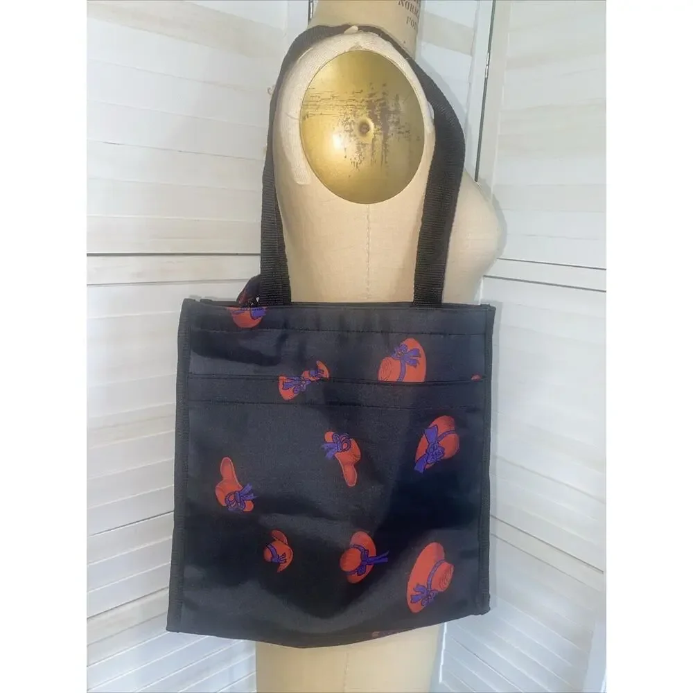 New Without Tags Red Hat Society Tote Bag Black with Red and Purple Hats